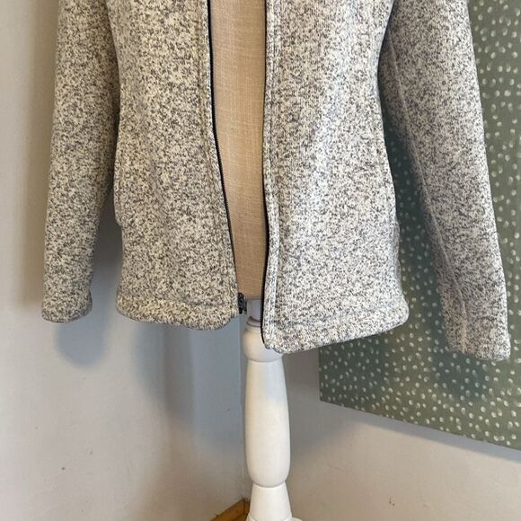 The North Face Gray & White Heathered Crescent Full Zip Hoodie Jacket Sz Medium - Picture 3 of 10